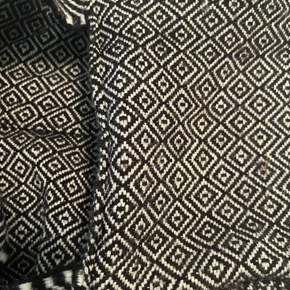 Black and Cream Textured Lama Backpack